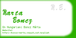marta boncz business card