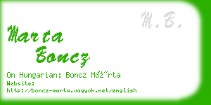 marta boncz business card